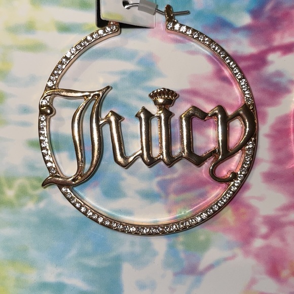 Juicy Couture Logo Hoop Earrings - Picture 5 of 8